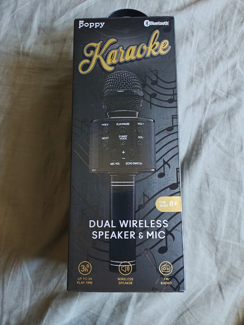 Poppy Karaoke Dual Wireless Speaker & Mic - Black